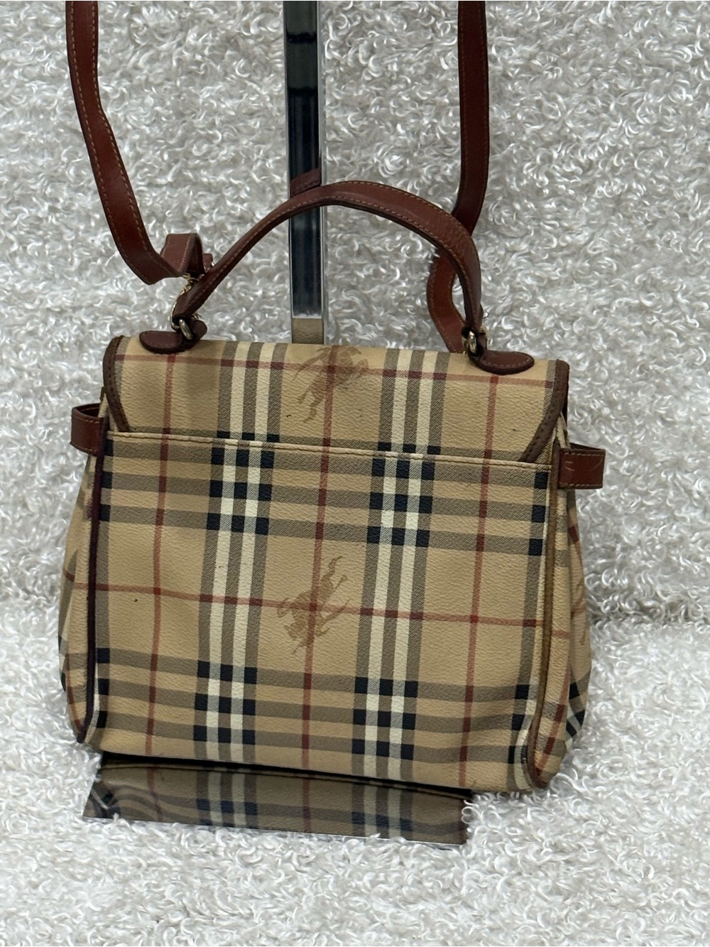 Burberry Haymarket Check Top Handle Bag - Picture 7 of 16
